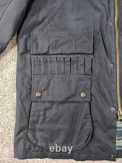 Vintage Polo Ralph Lauren Men's XL Oil Cloth Hunting Jacket Flannel Lined Blue