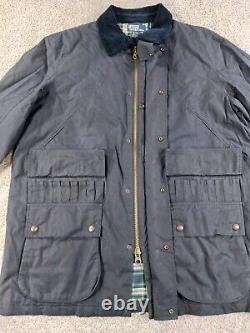 Vintage Polo Ralph Lauren Men's XL Oil Cloth Hunting Jacket Flannel Lined Blue