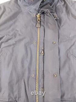 Vintage Polo Ralph Lauren Men's XL Oil Cloth Hunting Jacket Flannel Lined Blue