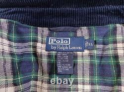 Vintage Polo Ralph Lauren Men's XL Oil Cloth Hunting Jacket Flannel Lined Blue