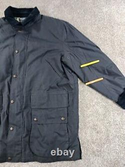 Vintage Polo Ralph Lauren Men's XL Oil Cloth Hunting Jacket Flannel Lined Blue