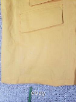 Vintage Polo Ralph Lauren Men's XXL Trench Coat Yellow Cotton Collared Italy