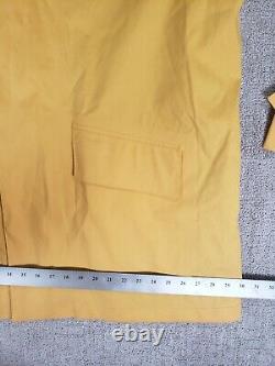 Vintage Polo Ralph Lauren Men's XXL Trench Coat Yellow Cotton Collared Italy