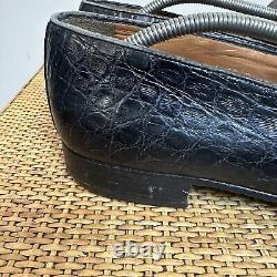 Vintage Polo Ralph Lauren Mens 10D Black Alligator Crocodile Penny Loafer Preppy