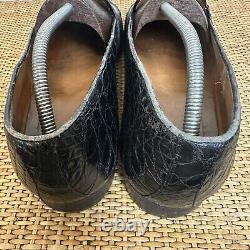 Vintage Polo Ralph Lauren Mens 10D Black Alligator Crocodile Penny Loafer Preppy