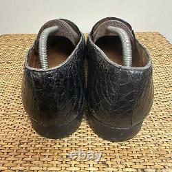 Vintage Polo Ralph Lauren Mens 10D Black Alligator Crocodile Penny Loafer Preppy