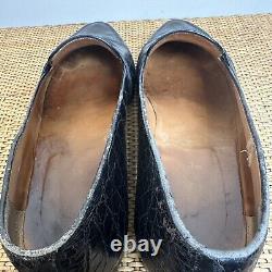 Vintage Polo Ralph Lauren Mens 10D Black Alligator Crocodile Penny Loafer Preppy