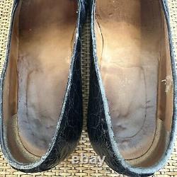 Vintage Polo Ralph Lauren Mens 10D Black Alligator Crocodile Penny Loafer Preppy