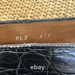 Vintage Polo Ralph Lauren Mens 10D Black Alligator Crocodile Penny Loafer Preppy