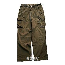Vintage Polo Ralph Lauren Mens Cargo Olive Green Pants Cotton Size 34/34
