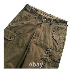 Vintage Polo Ralph Lauren Mens Cargo Olive Green Pants Cotton Size 34/34