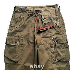 Vintage Polo Ralph Lauren Mens Cargo Olive Green Pants Cotton Size 34/34