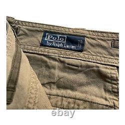 Vintage Polo Ralph Lauren Mens Cargo Olive Green Pants Cotton Size 34/34