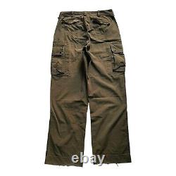 Vintage Polo Ralph Lauren Mens Cargo Olive Green Pants Cotton Size 34/34