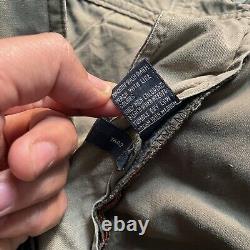 Vintage Polo Ralph Lauren Mens Cargo Olive Green Pants Cotton Size 34/34