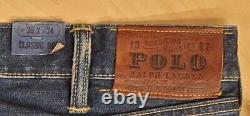 Vintage Polo Ralph Lauren Mens Classic Fit 867 Jeans 38 x 34 Dark Blue Denim NWT