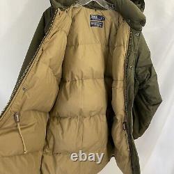 Vintage Polo Ralph Lauren Mens Down Parka Puffer Jacket Coat Long Trench Size M