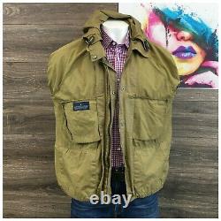 Vintage Polo Ralph Lauren Mens Khaki Safari Jacket Waxed Cotton Rain Coat Size L