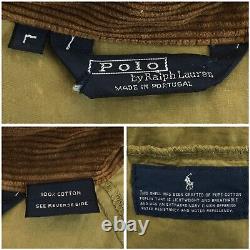 Vintage Polo Ralph Lauren Mens Khaki Safari Jacket Waxed Cotton Rain Coat Size L