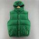 Vintage Polo Ralph Lauren Mens Large Green Down Vest Hooded Puffer Logo Casual