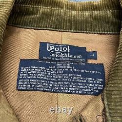 Vintage Polo Ralph Lauren Mens Large Waxed Cotton Hunting Chore Jacket Green USA