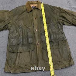 Vintage Polo Ralph Lauren Mens Large Waxed Cotton Hunting Chore Jacket Green USA