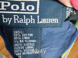 Vintage Polo Ralph Lauren Mens Linen Cotton Plaid Blazer Size Medium Multi-color