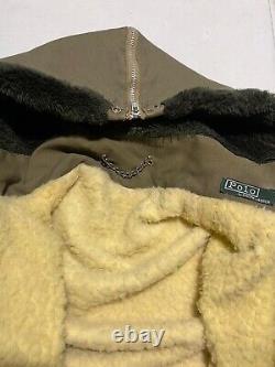 Vintage Polo Ralph Lauren Mens Military Jacket Sherpa Parka Size Large