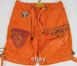 Vintage Polo Ralph Lauren Mens Military Style Cargo Shorts Size 32 Orange Patch