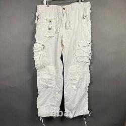 Vintage Polo Ralph Lauren Mens Pants 38x30 White Paratrooper Cargo Military 90s