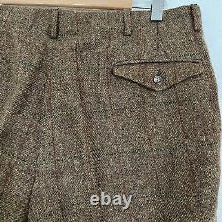 Vintage Polo Ralph Lauren Mens Plaid Tweed Virgin Wool Trousers 34 Italy