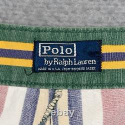 Vintage Polo Ralph Lauren Mens Shorts Front Clip Adjustable Side Snaps Size 33