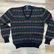 Vintage Polo Ralph Lauren Mens Sweater Large Great Britain Wool Fair Isle Pocket