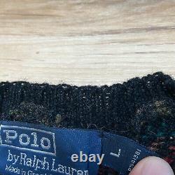 Vintage Polo Ralph Lauren Mens Sweater Large Great Britain Wool Fair Isle Pocket