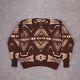 Vintage Polo Ralph Lauren Mens Sweater Xl Brown Country Aztec Navajo Wool Silk