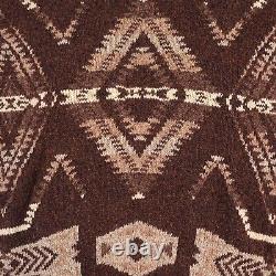 Vintage Polo Ralph Lauren Mens Sweater XL Brown Country Aztec Navajo Wool Silk
