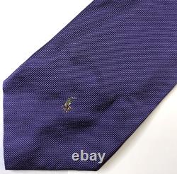Vintage Polo Ralph Lauren Mens Tie, Solid Purple With Pony Logo, Hand Made