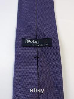 Vintage Polo Ralph Lauren Mens Tie, Solid Purple With Pony Logo, Hand Made