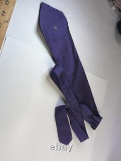Vintage Polo Ralph Lauren Mens Tie, Solid Purple With Pony Logo, Hand Made