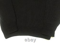 Vintage Polo Ralph Lauren Mens Turtleneck Letterman P Sweater Black Wool Size L