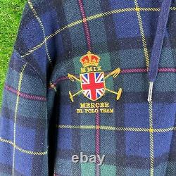 Vintage Polo Ralph Lauren Mercer Club ZIP Hoodie Mens 2xL Green Tartan Plaid