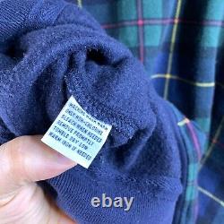 Vintage Polo Ralph Lauren Mercer Club ZIP Hoodie Mens 2xL Green Tartan Plaid
