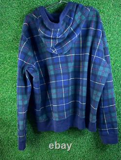 Vintage Polo Ralph Lauren Mercer Club ZIP Hoodie Mens 2xL Green Tartan Plaid
