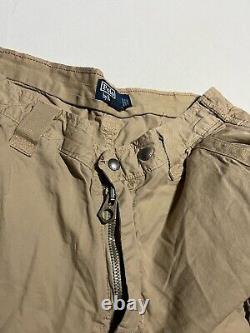 Vintage Polo Ralph Lauren Military Cargo Pants Tan Size 34x32 Paratrooper AM8