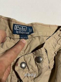 Vintage Polo Ralph Lauren Military Cargo Pants Tan Size 34x32 Paratrooper AM8