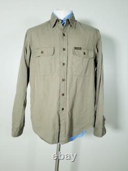 Vintage Polo Ralph Lauren Military Safari Work Shirt Olive Bush cotton Men L