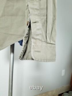 Vintage Polo Ralph Lauren Military Safari Work Shirt Olive Bush cotton Men L