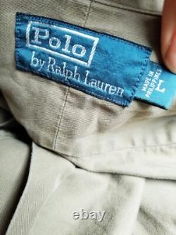 Vintage Polo Ralph Lauren Military Safari Work Shirt Olive Bush cotton Men L