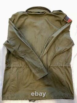 Vintage Polo Ralph Lauren Military Utility Field Jacket Green USA Patch