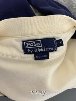 Vintage Polo Ralph Lauren Monogram Crest Long Sleeves Baseball Jersey Shirt XL